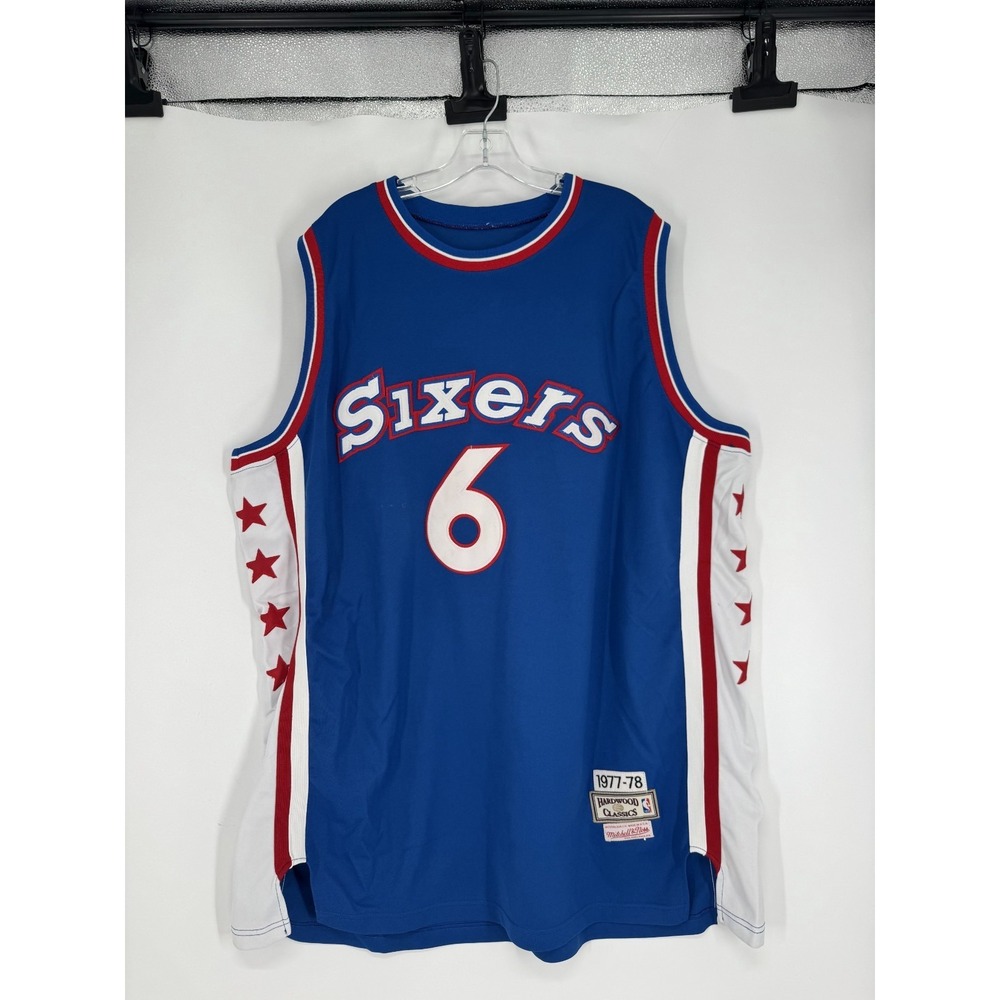 Mitchell & Ness Philadelphia 76ers Blue Red White Jersey #6
